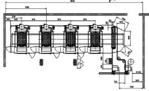 Layout with 4 moulding machines