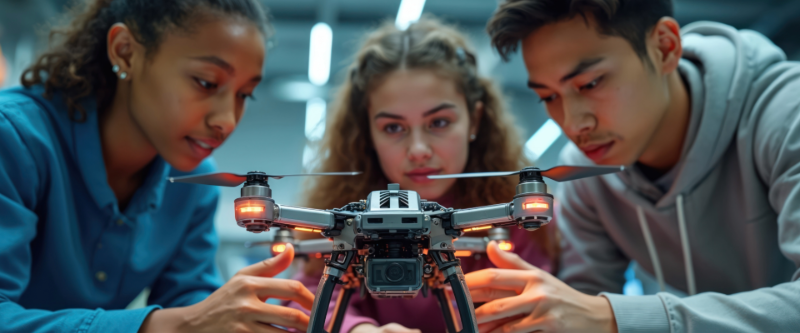 Jugendliche bauen eine Drohne